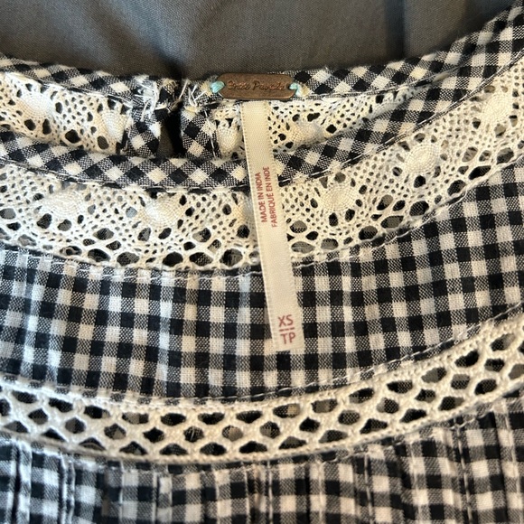 Free People Women’s Sunny Day Shirt Dress (crochet lace gingham embroidery) - Picture 8 of 8